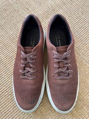 Cole Haan Men's Brown Perforated Suede Lace-Up Sneakers